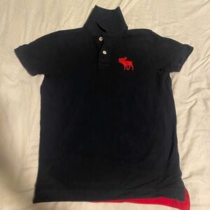 Abercrombie & Fitch Black Polo with Red Accents